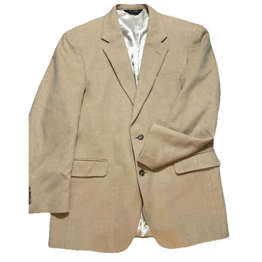 Jos A Bank Blazer 42L 100% Camel Hair Sports Coat Suit Jacket Tan 2 Button